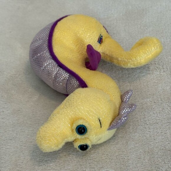 Ganz Webkinz LILKINZ  SEAHORSE Plush 7” No Code Yellow Purple Sparkly HS507 - Picture 7 of 13